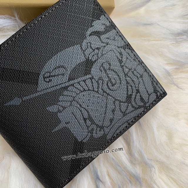 Burberry專門店新款男士短夾錢包 巴寶莉格紋馬術騎士圖案短款西裝夾 yxb1113